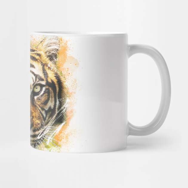 Tiger Animal Feline Wild Life Jungle Nature Freedom Travel Africa Digital Painting by Cubebox